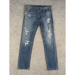 Levis 508 Regular Tapered Fit Jeans Mens Distressed Denim Ripped Size 38x34